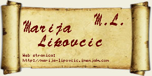 Marija Lipovčić vizit kartica